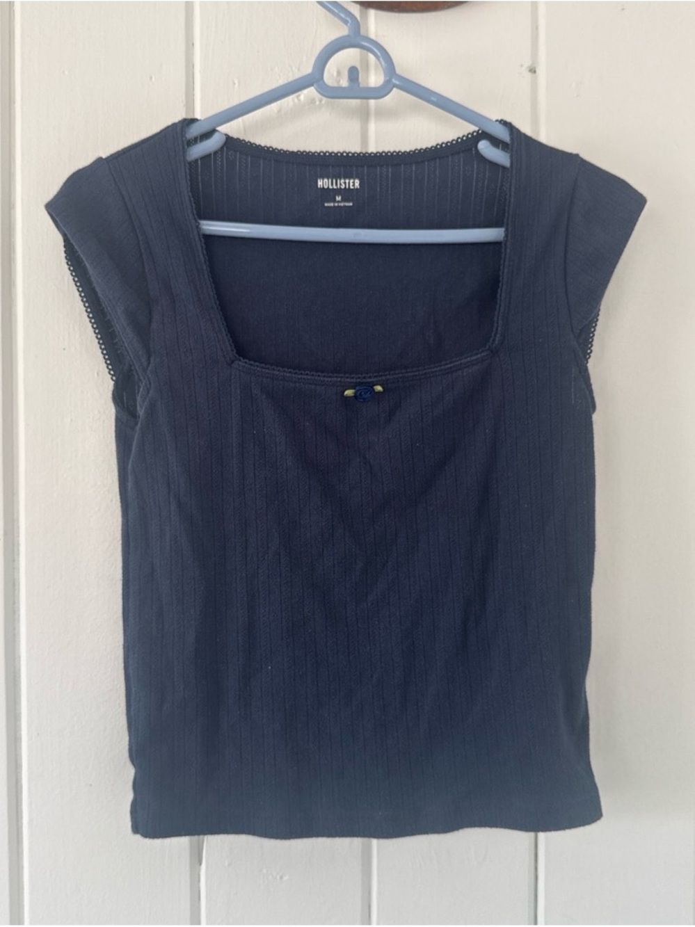 Navy Cap Sleeve Top